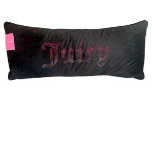 Juicy Couture Black Pillow with Pink Hue Accents